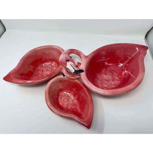 Tommy Bahama Melamine Pink Flamingo Serving Bowls Set of 3   - NEW - Picture 3 of 9